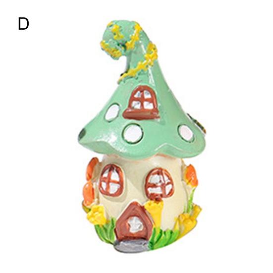 Mini domeček stolní ozdoba 3D malý roztomilý pryskyřičný výrobek dárky pohádková zahrada houbová chaloupka stolní dekorace miniaturní zahradní doplňky
