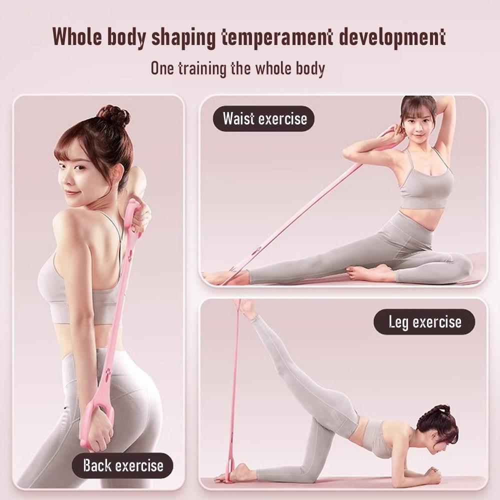 1 buc Bandă de Rezistență Siliconică ProFlex în formă de 8 pentru Yoga - Coardă Elastică Universală pentru Fitness și Stretching pentru Spate, Talie, Braț