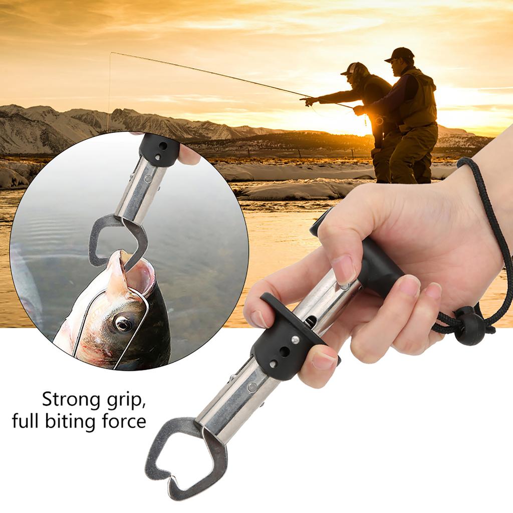 Stainless Steel Fishing Clamp Fish Grip Control Tackle Equipment Accessory with Weigh Ruler Anti