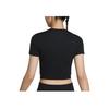 Nike Solid Color Crop Top Round Neck Short Sleeve T-Shirt Women Tops Black FB2874-010