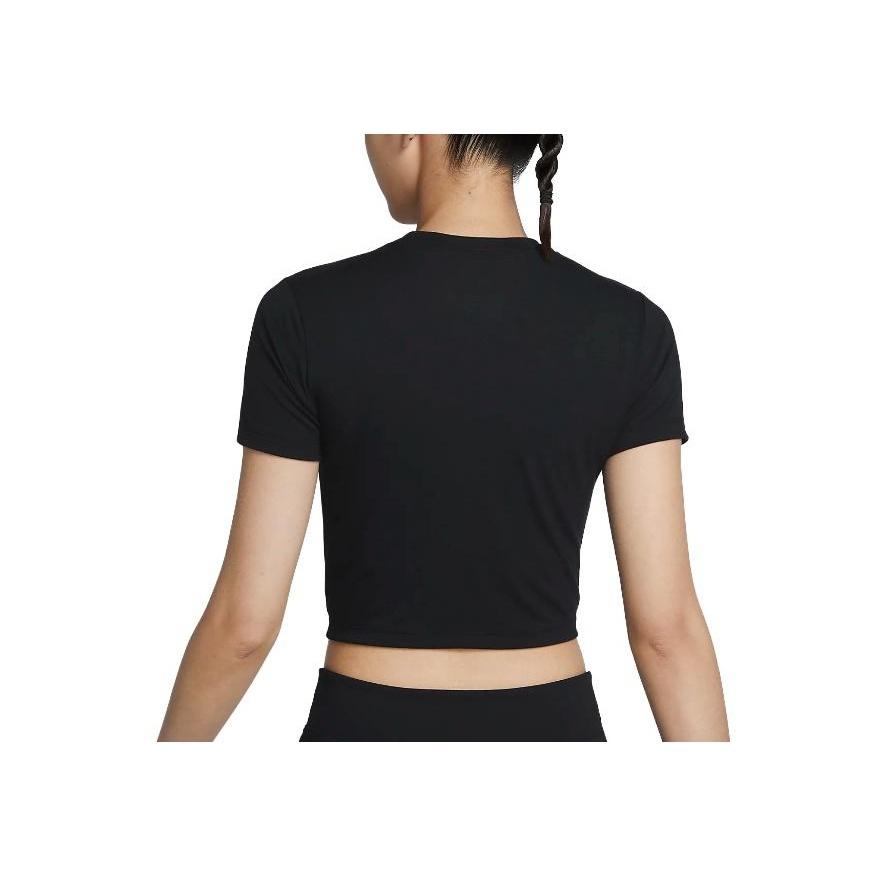 Nike Solid Color Crop Top Round Neck Short Sleeve T-Shirt Women Tops Black FB2874-010