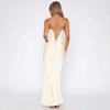 Women's Strapless Midi Dress Slim Fit Elastic Waist Sexy Satin Corset Bodycon Dress Solid Ruched Wedding Guest Evening Gown