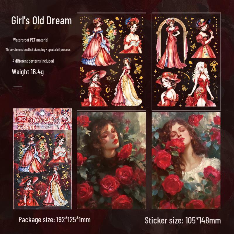 ZABC Youthful Retro Photo Stickers - 6 Vintage Styles for Journals & Collages