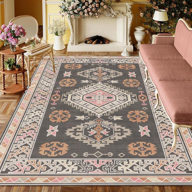 Europe Türkiye Retro Style Carpet Living Room Sofa Bedroom Bedside Study Kitchen Entrance Door Rug Non-slip Luxury Decor Mat