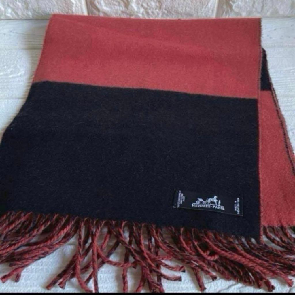 Used HERMES Cashmere Muffler Stole [Kazak]