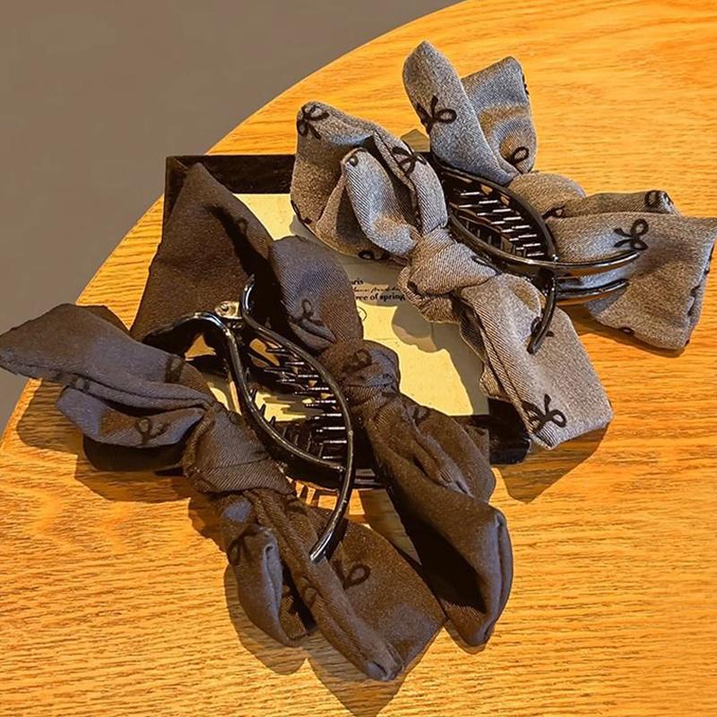 French Retro Bow Claw Clip Women'S Back Of The Head Ponytail Clip Hair Accessories