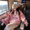 American oversize hoodless sweater women's design sense ice cream printing versatile foreign style long-sleeved