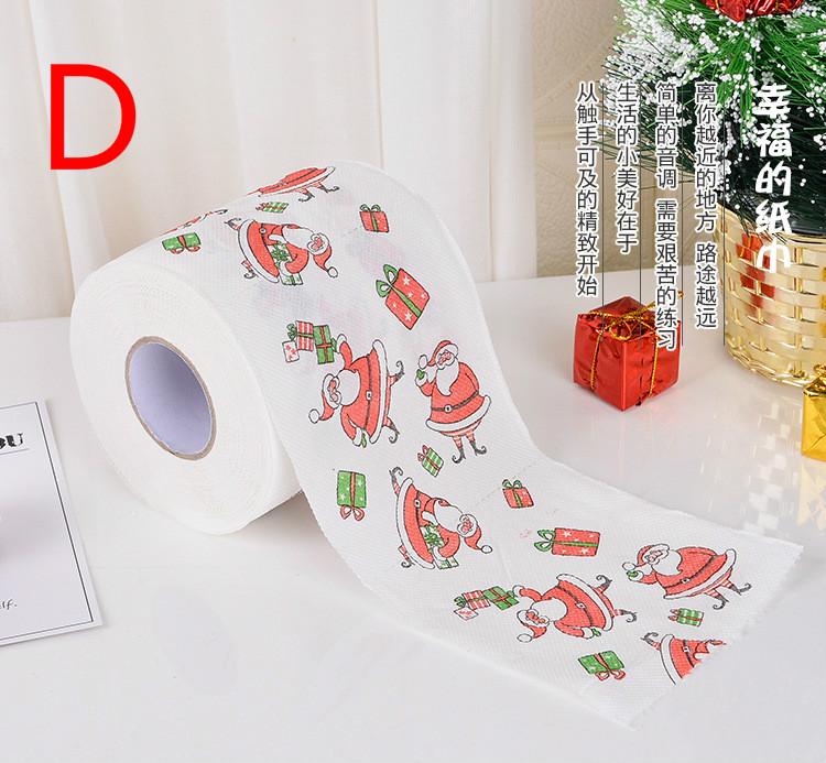 Roll Printing Paper Towel Party Santa Head Toilet Paper Environmentally Friendly Color Printing Pattern Small Roll Toilet Paper