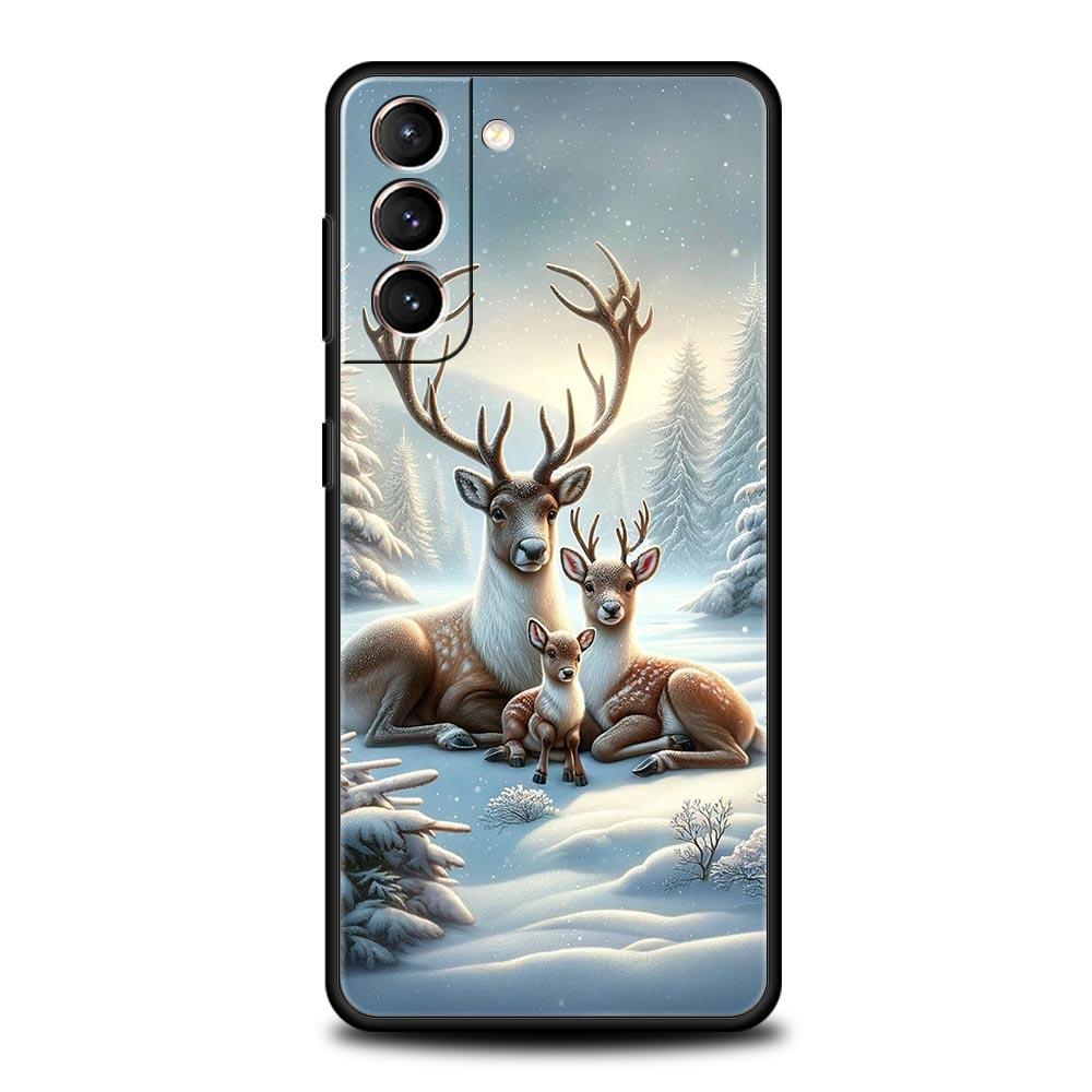 Cartoon Animal Deer Phone Case Cover for Samsung Galaxy S26 S25 S24 S23 S22 S20 S21 FE Ultra S25 Edge Plus 5G Soft TPU Shell Bag