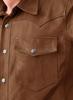 Formal Casual Shirt Wear Men Real Soft Lambskin Leather Stylish Brown Handmade