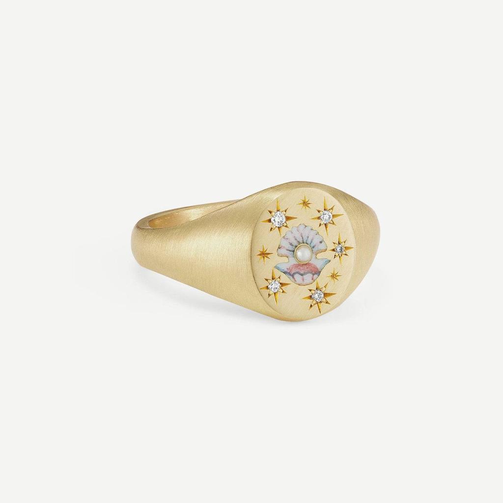 Titanium Steel Fashion Light Luxury Painted Seal Statement Ring Butterfly Love Rabbit Flower Personality Design Sense 18K