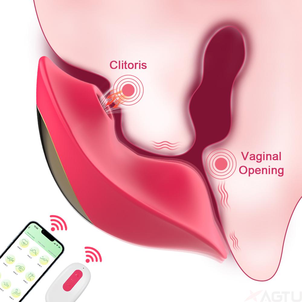 2 In 1 Bluetooth App Vibrator For Women Wireless Remote Control Sucker Clitoris Stimulator Female Sex Toys For Women Couples