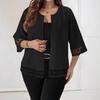 Ladies' Fashion Loose V-neck Five Quarter Sleeved Base Shirt Women's Spring Autumn Top