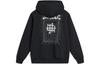 Li Ning Sports Life Collection Patterned Print Hooded Fleece Lined Loose Fit Pullover Sweatshirt Unisex Black AWDT897-3