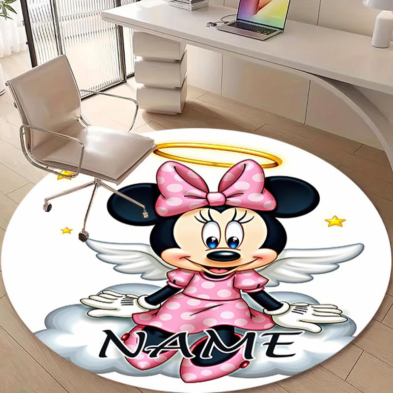 Personalized M-Minnie Round Chair Office Rug - Perfect for Mat, Office Chair & More - Ideal Gift for Birthdays and Holidays