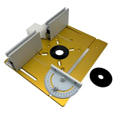 Set mit 3 Frästisch-Einlegeplatten aus Aluminiumlegierung, Holzfräsen, Flip-Board-Trimmmaschine