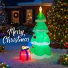6.89FT Inflatable Christmas Tree Santa Dog Gift Toy Yard Party Decoration Festive Gift LED Lit Xmas Xmas Supplies Home Ornament