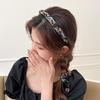 Women Headband Printing Ribbon Decor Anti-slip Teeth Hair Hoop Lightweight Easy to Wear