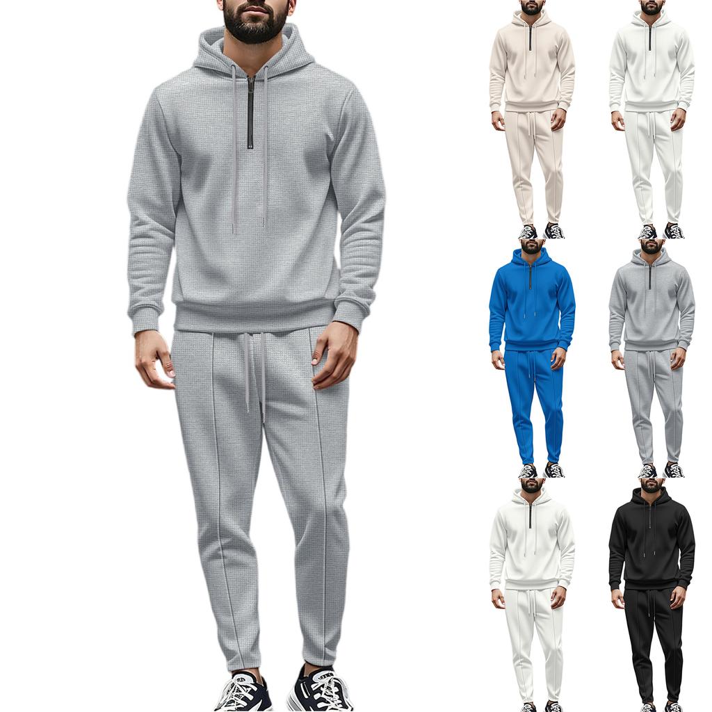 Men's Sweatshirt Suit Men's Solid Color Casual Sports Suit Sweatshirt Suit