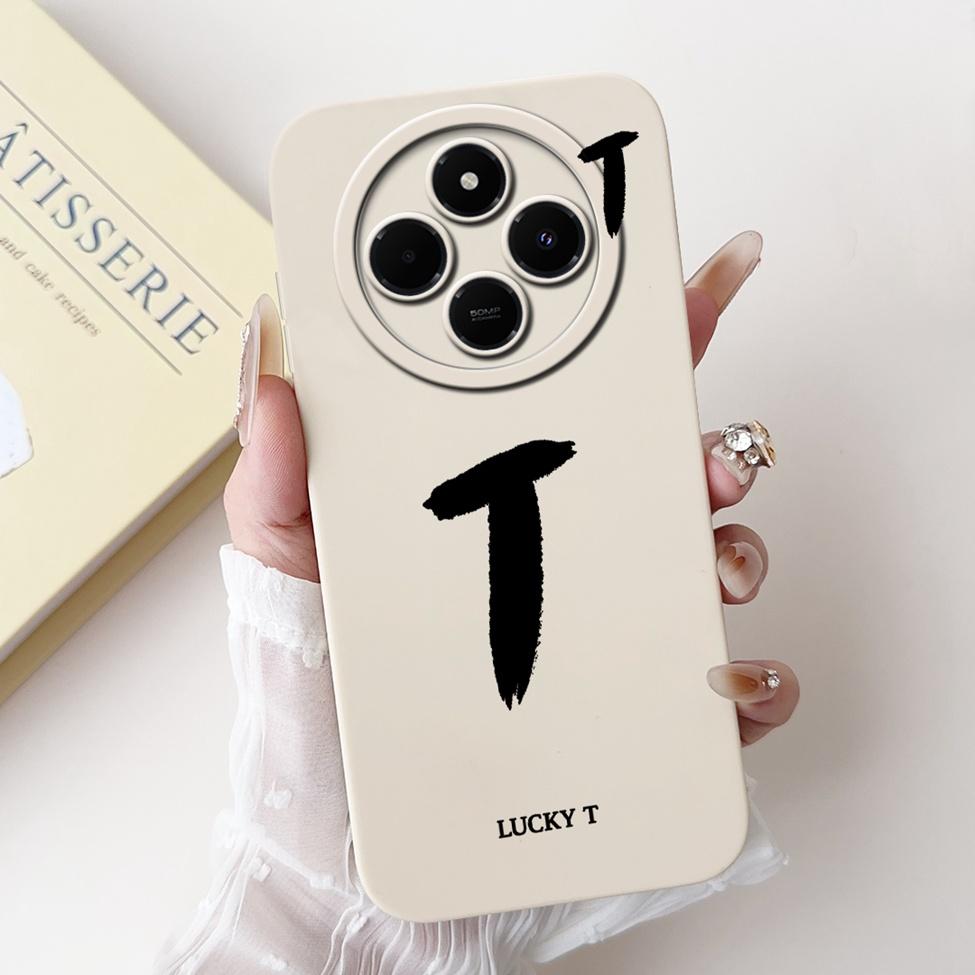 Cover For Redmi 14C 14R Case Simple Fashion A-Z Letter Pattern Design Silicon Shockproof Funda For Xiaomi Poco C75 4G Back Cover