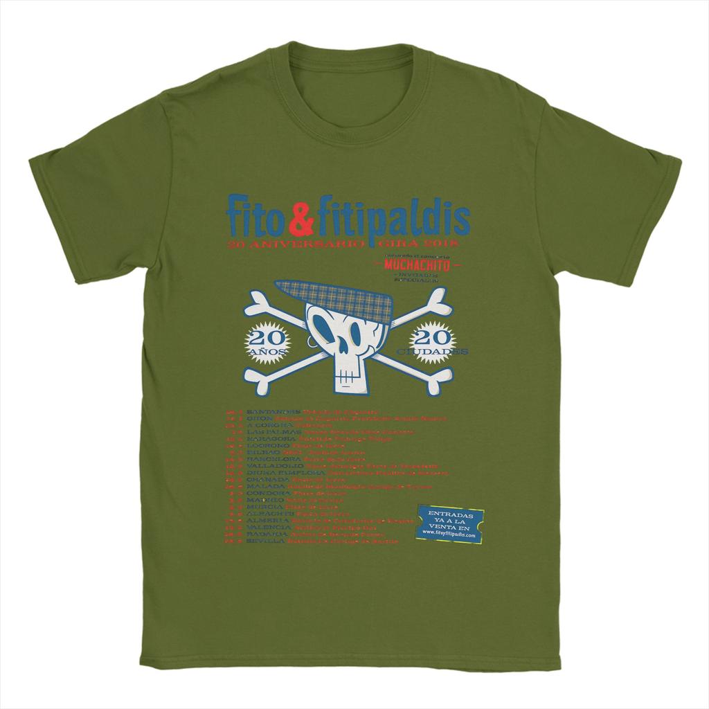Fito Fitipaldis Musikband Poster Herren T-Shirt Lustige T-Shirts Kurzarm Rundhals T-Shirts Baumwolle Grafikbekleidung