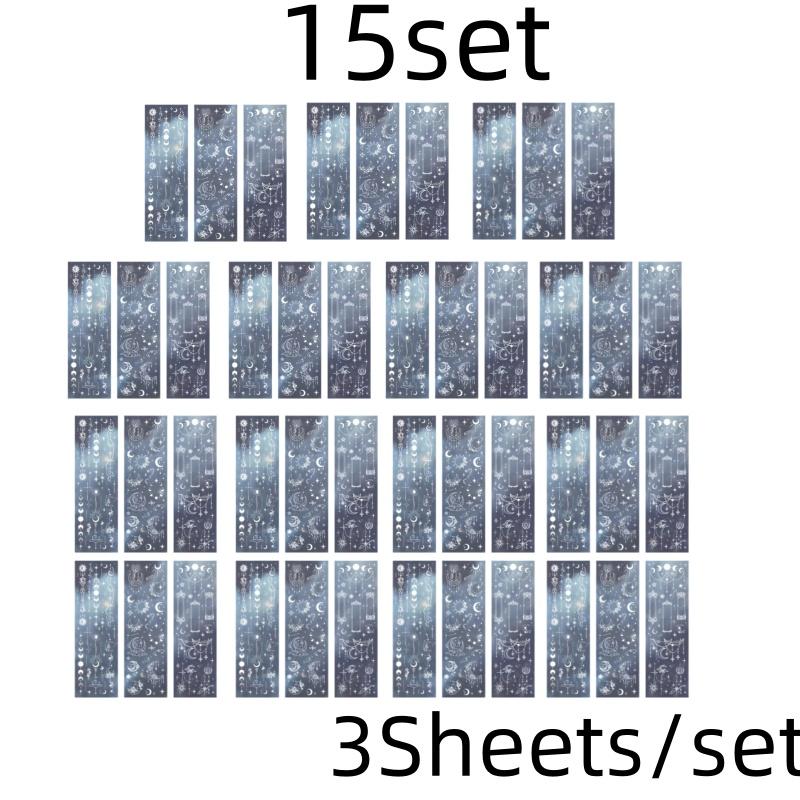 3 Sheets Butterfly Moon Star Stickers PET Transparent Decorative Stickers For Craft Album Journal Scrapbooking