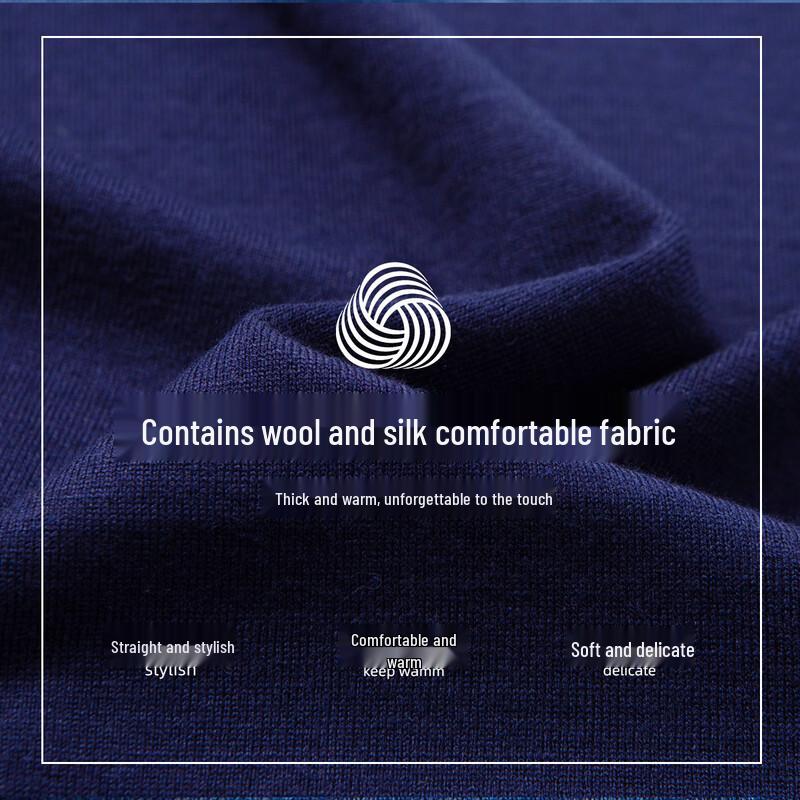 Hodo Men's V-Neck Silk-Wool Blend Knit Sweater