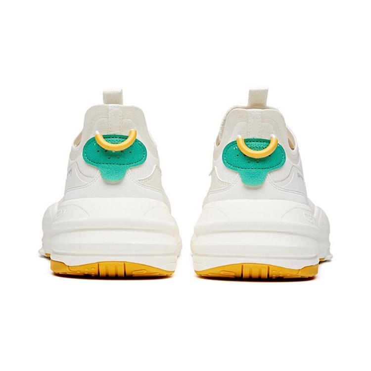 New Anta C37 Series Slip Resistant Cushioning Low Top Skateboard Shoes Men's White Yellow 912128081-4