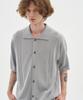 Blond9 Soft Cable Collar Short Sleeve Cardigan_Gray