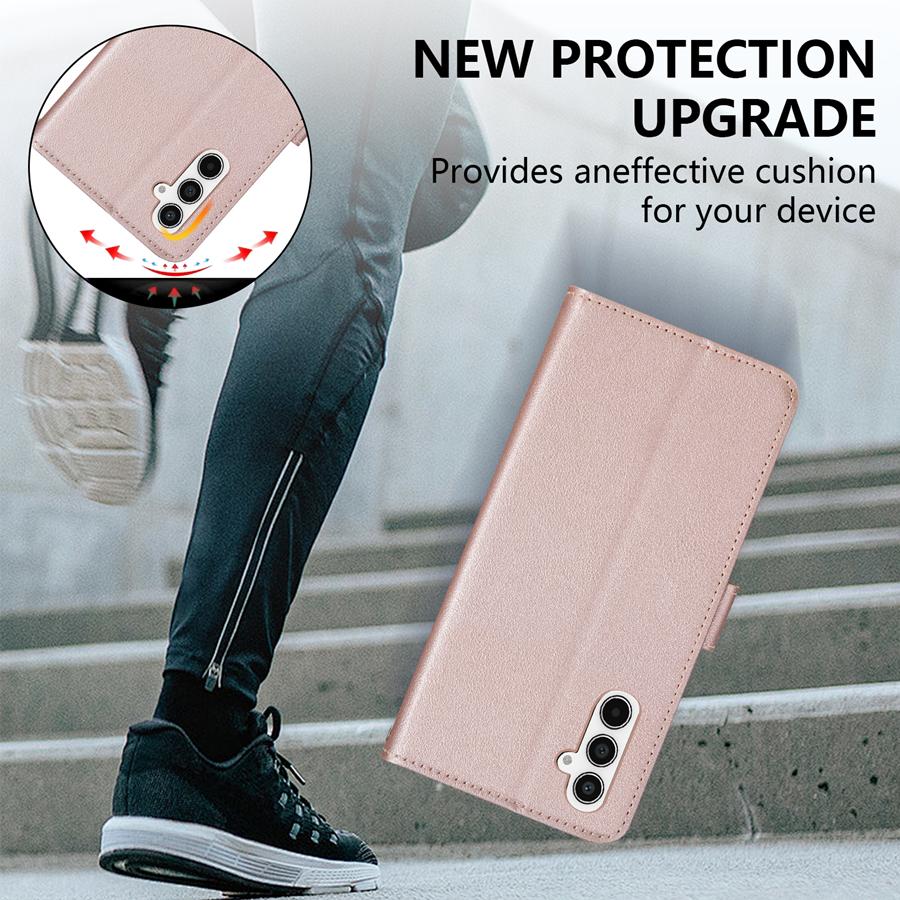 Brieftasche mit Kartenfach, Fotorahmen, Ständer, magnetischer Klapphülle aus Leder für Samsung Galaxy A06 A16 A26 A36 A56, stoßfest