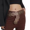 Hollowed Corset Belt Aesthetic Rivet Studded Belt Ethnic Belt Y2K Girl PU Leather Waistband Girl Western Waist Ornaments