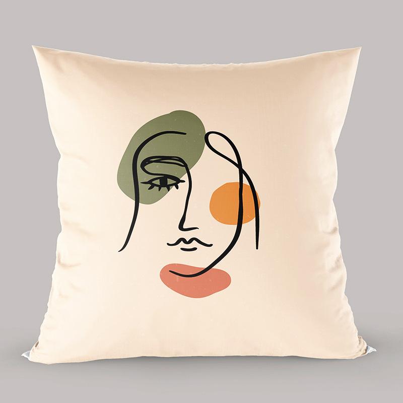 Nordic Light Luxury Wabi-sabi Style Pillow Abstract Color Simple Modern Sofa Cushion Office Bed Pillow