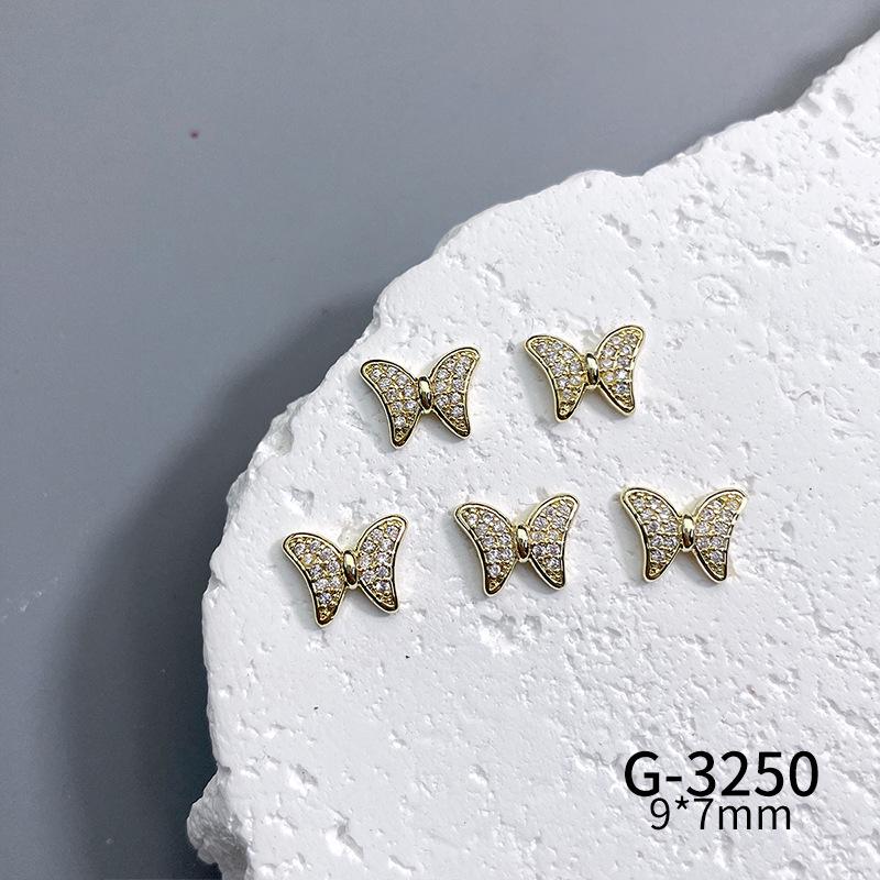 Lux Zircon Bowknot Nail Art Jewelry - Sparkling French Niche Design