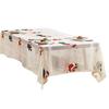 Christmas Lace Tablecloth Embroidered Santa Claus Xmas Bell Table Cloth Festive Dining Table Cover for Holiday Home Dinner Party Decor