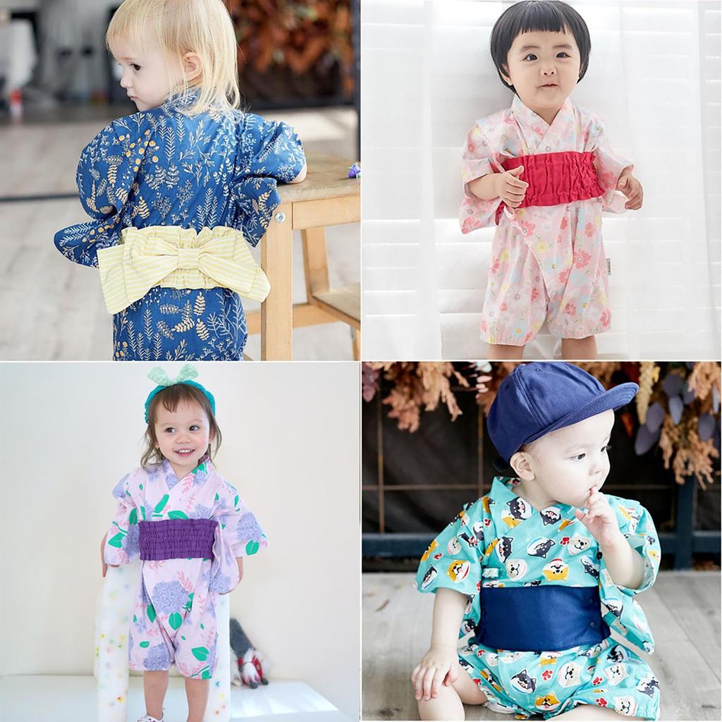 SEIWARAKU Baby Romper Japanese Yukata for Girls and Cute Baby Photo First First Shrine Obon Baby Shower Sizes 90 Size Coverall, Kimono, Jinbei, Boys,