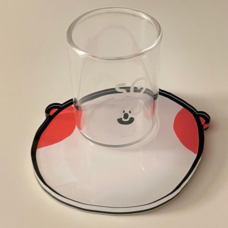 Cute Cartoon Acrylic Coaster Irregular Shapes Heat-Resistant Bowl Pad For Coffee, Tea, Hot Drinks Table Protectors Desk Decor