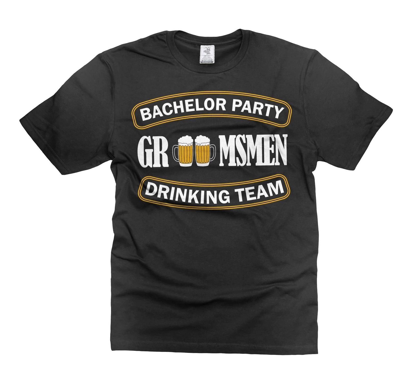 

Groosmen shirt Bachelor Party Groomsmen T-Shirts Groom Drinking Beer Team Gifts 4XL