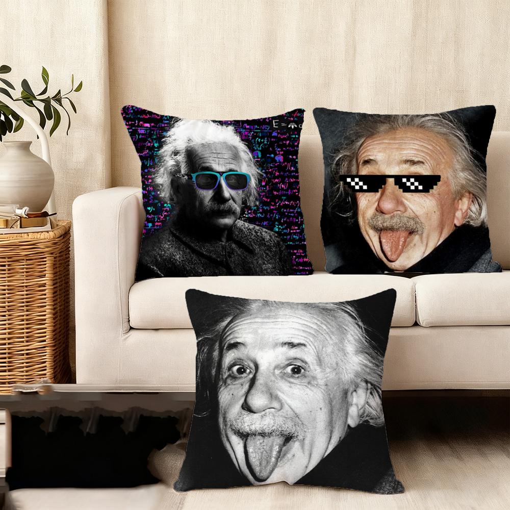 Physics E-Einsteines Cushion Cover Soft Plush Fabric Double-Sided Printed Sofa Cushion Cover For All Seasons Home Decor Gift