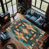 Ethnic Characteristic Carpet with Rich Colors Living Room and Bedroom Fully Covered with Vintage Bohemian Style Carpet