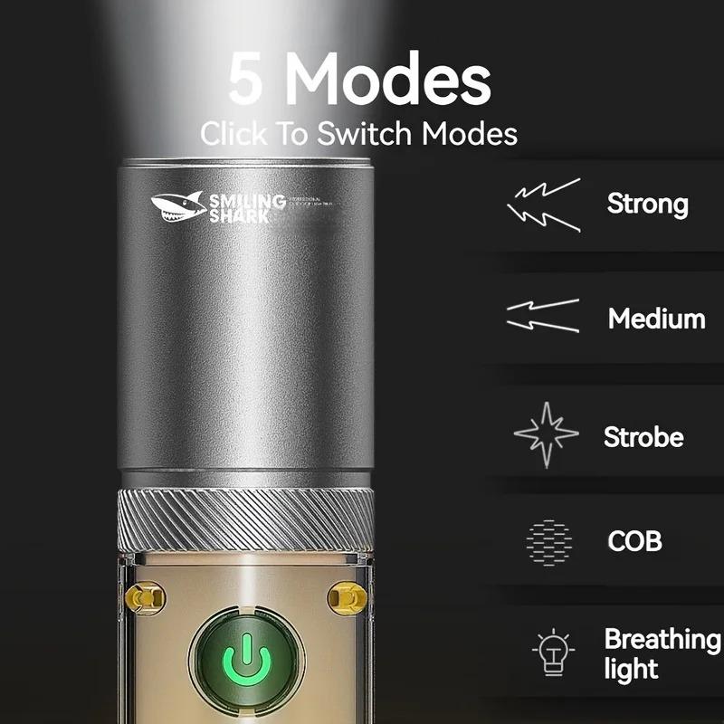 LED Silná Svítilna Pochodeň Venkovní Multifunkční Nouzové Záchranné Kempingové Světlo Nabíjení přes USB Vodotěsná Noční Lampa