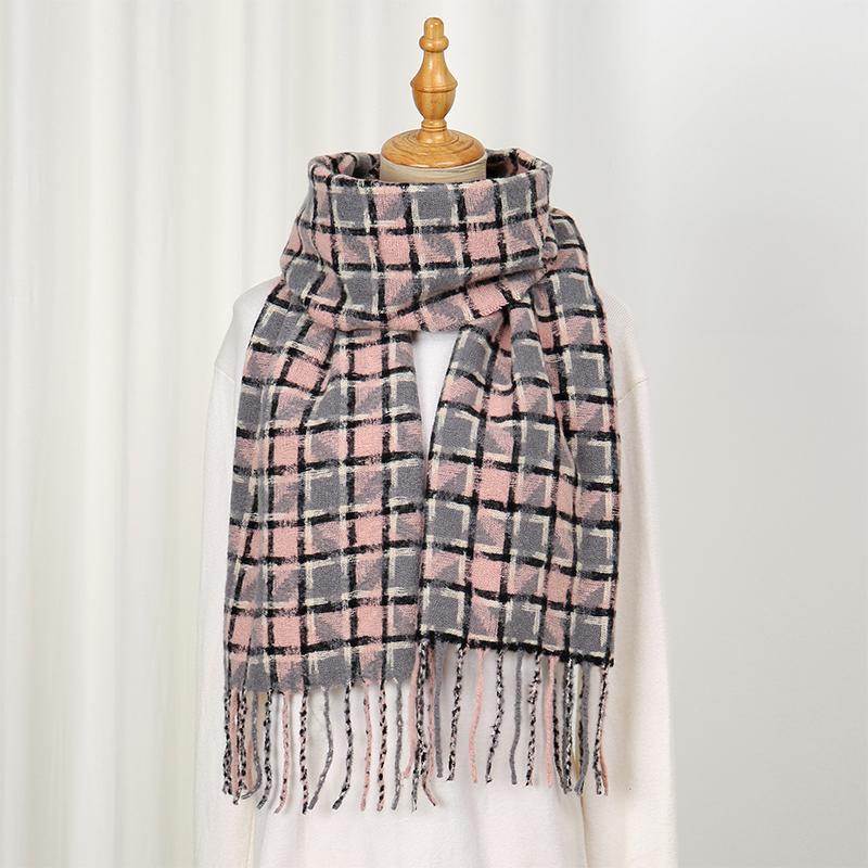 Women Winter Cashmere Scarf  Plaid Pashmina Luxury Brand Shawls and Wraps Bufanda Hijab Travel Stoles Echarpe Warm Blanket