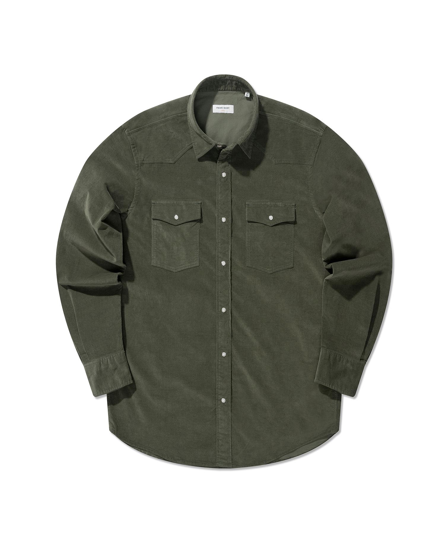 Prod Shirt [Regular] Corduroy Western Shirt (Olive Green) Olive Green/M(48)