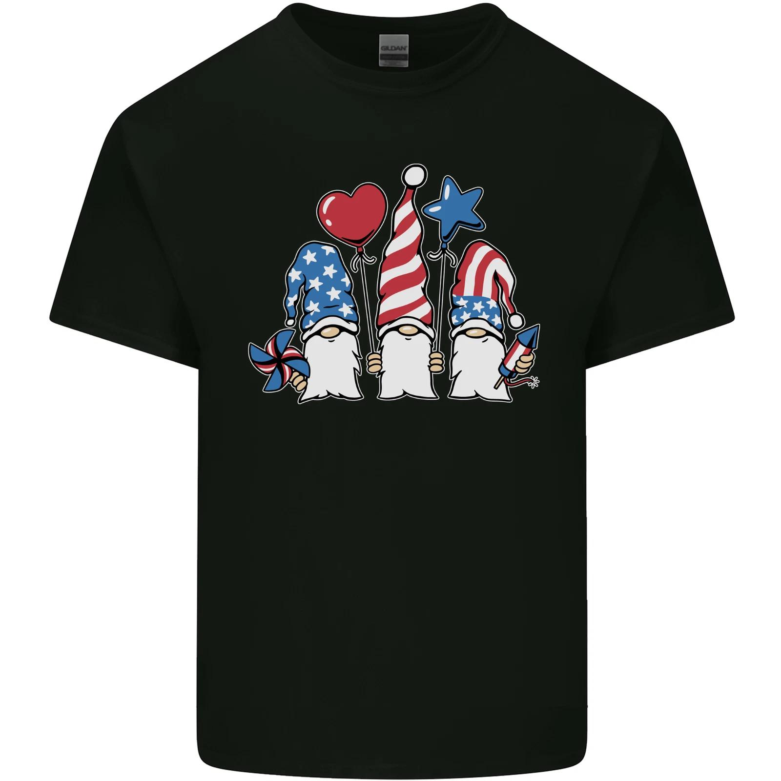 

July 4th Gnomes American Independence Day Kids T-Shirt Childrens M