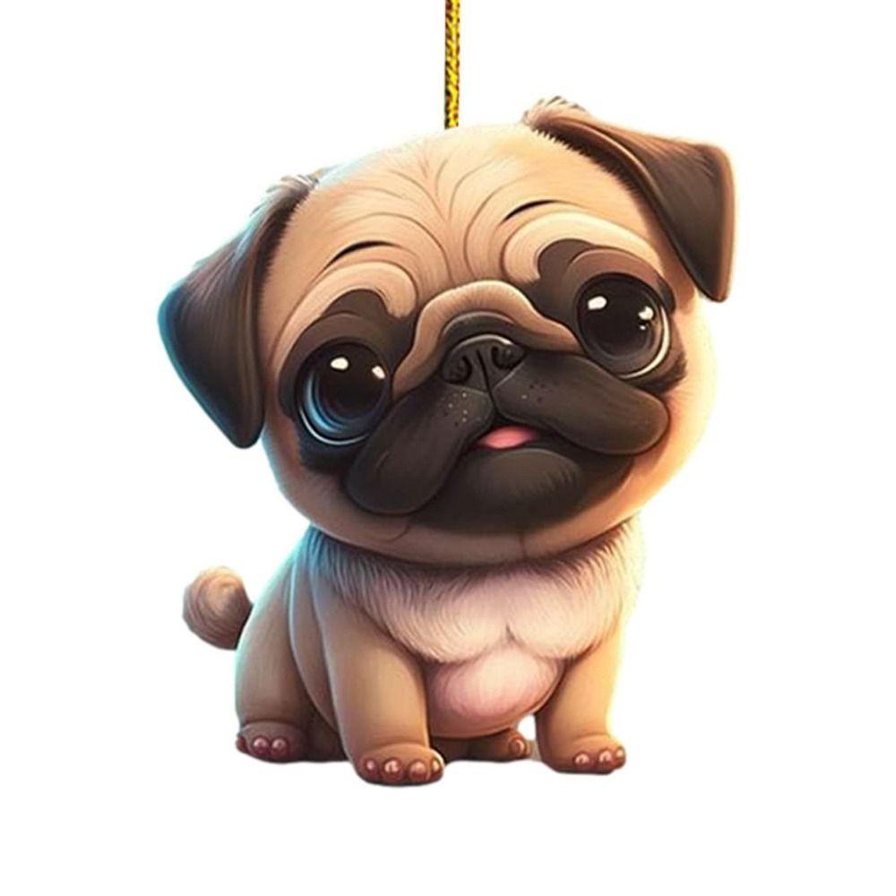 

2D Dog Christmas Tree Hanging Pendants Cartoon Dog Christmas Tree Charms Door C