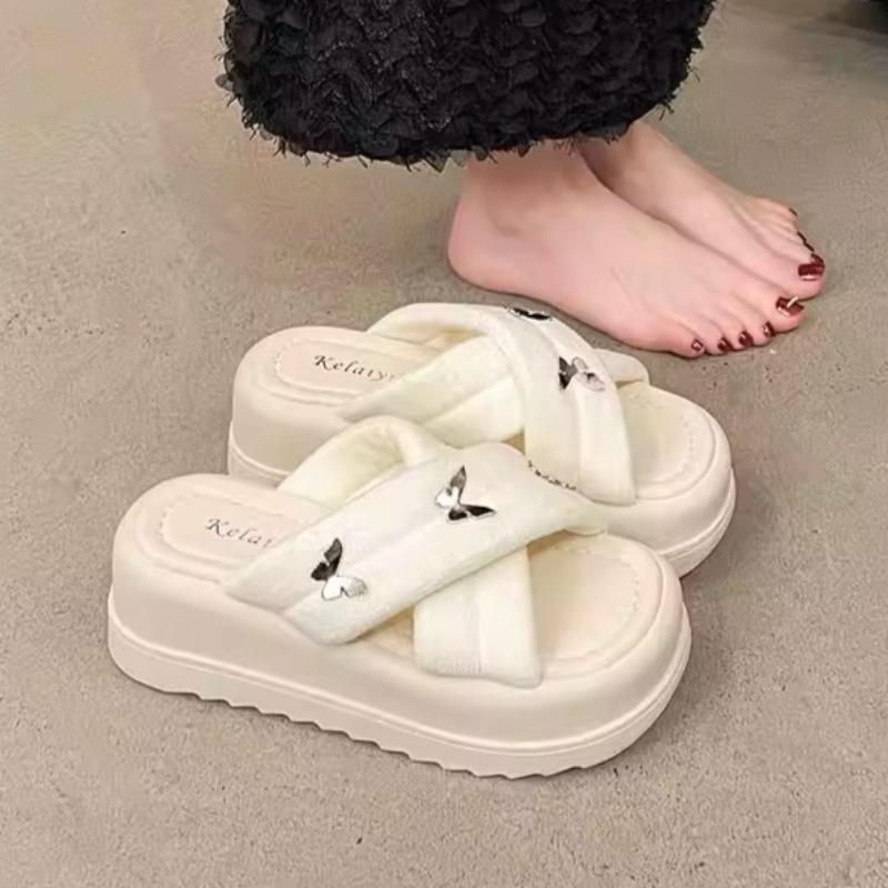 Fashion Platform Women's Slippers Designer Flats Shoes Summer Bling Slingback Sandals 2025 New Fad Flip Flops Beach Zapatillas De Mujer