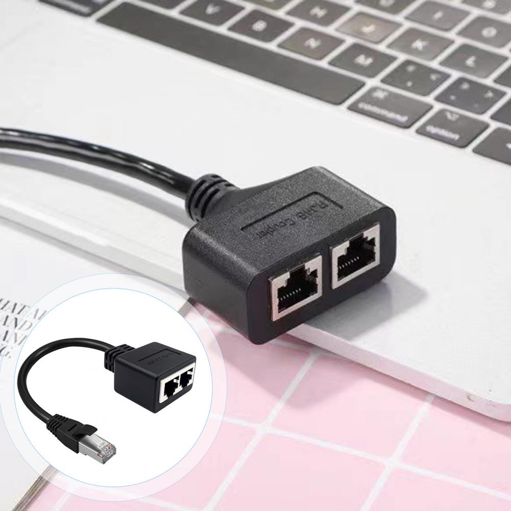 Universal Ethernet Cable Splitter RJ45 High-Speed Easy Installation Network Adapter Internet Port Extender 1 to 2