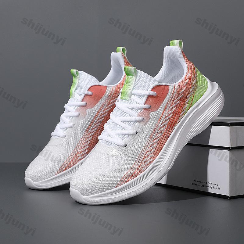 Chaussures de Course pour Couple Été Maille Respirante Antidérapantes Baskets Homme Légères Confortables Mode Chaussures Vulcanisées Femme