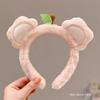 Cute Fruit Bear Ear Hair Hoop Sweet Girl Headwear Fashion Plush Hairband Hair Clip  For Women Girls