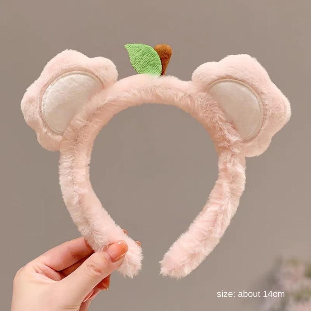 Cute Fruit Bear Ear Hair Hoop Sweet Girl Headwear Fashion Plush Hairband Hair Clip  For Women Girls