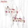 Christmas Bell Pendant Wooden Decoration Alphabet Snowman Charm Home Restaurant Door Hanging Creative Crafts Holiday Decorations